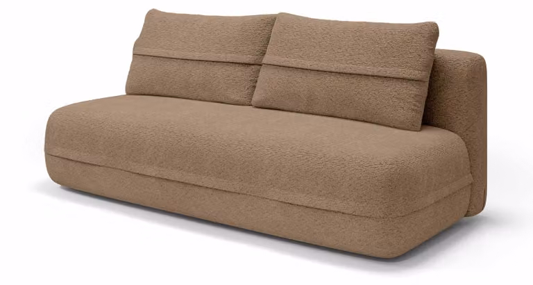 Divano letto "Lento" in legno noce, finitura opaca