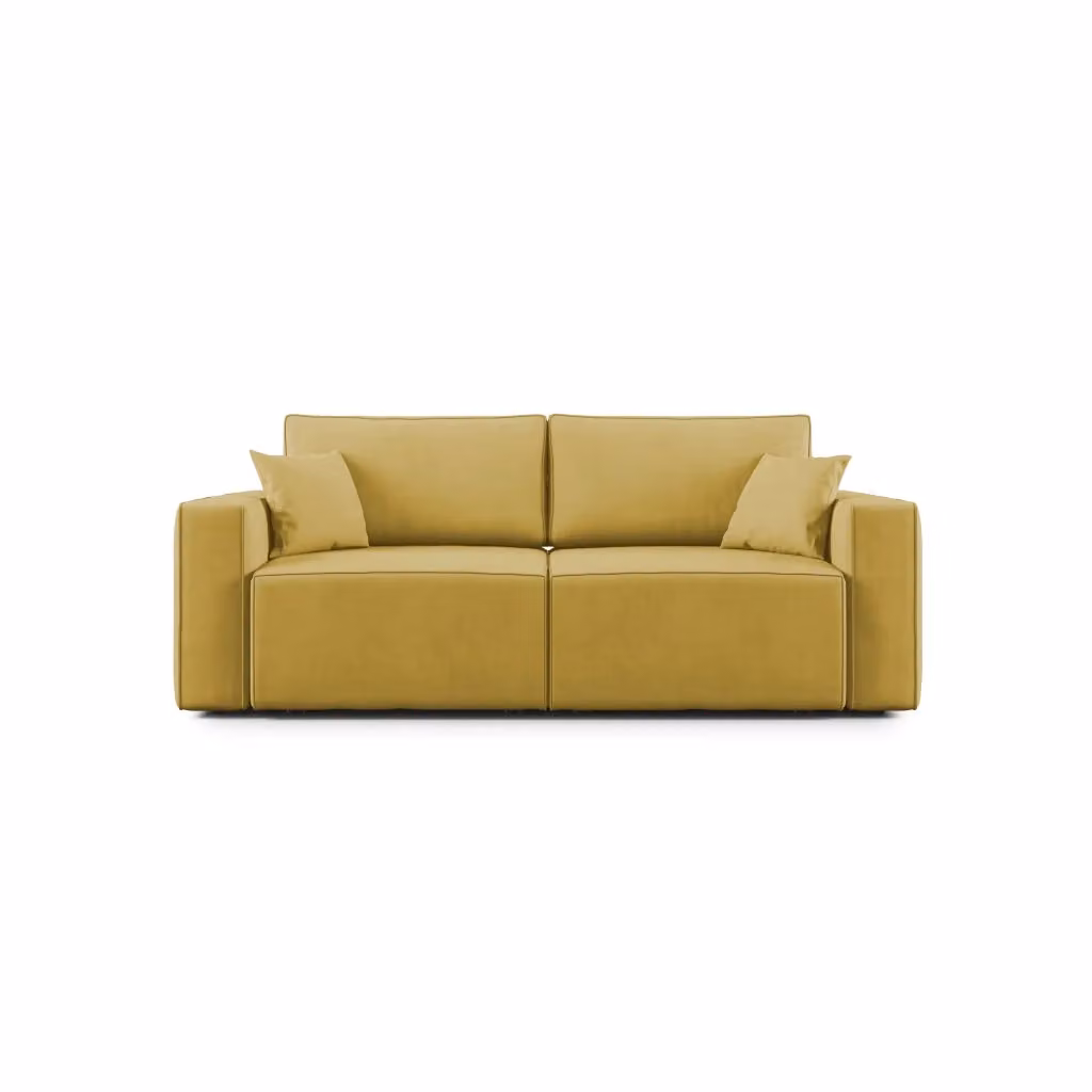 Divani.Store Morfeo Divano Moderno in Tessuto Impermeabile Giallo con Profondità Seduta Regolabile e Coperture Rimovibili L: 215 cm – 2