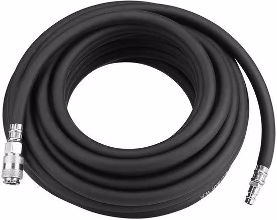 Tubo flessibile ad alta pressione - 15 metri - Resistente e duraturo - Nero - 300 psi - Flessibile - Versatile - Realizzato in gomma e plastica