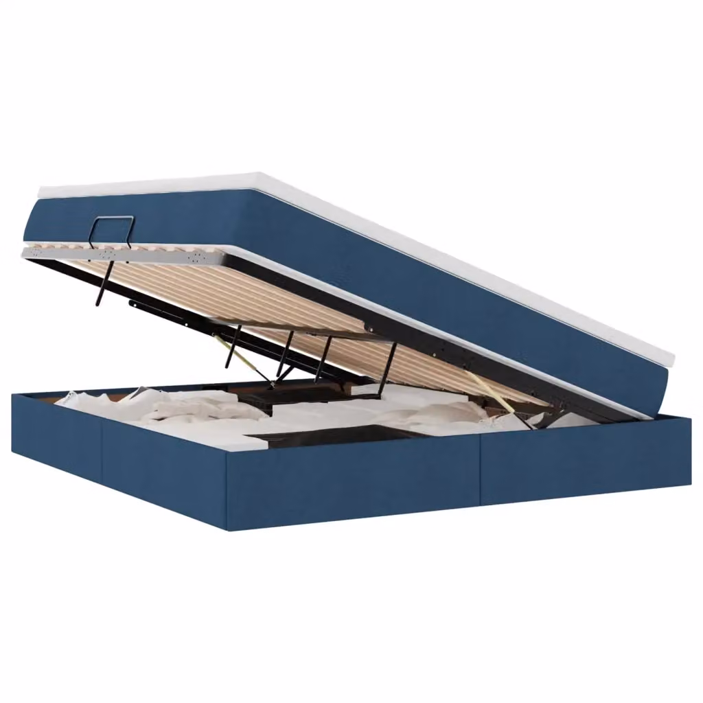Letto con contenitore e materasso ibrido vidaXL Blu L: 160 cm, P: 200 cm, H: 204 cm – 2