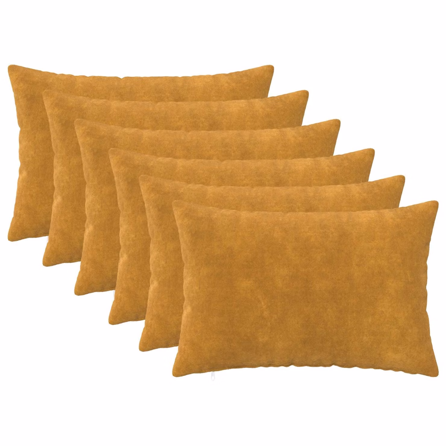 Set di 6 cuscini vidaXL HEERLEN in microfibra gialla, L/P/H: 60 x 40 x 40 cm