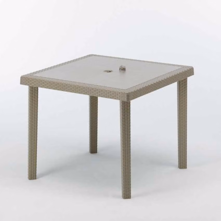 12 Grand Soleil Boheme set da bar quadrato in polirattan 90x90 cm - Beige