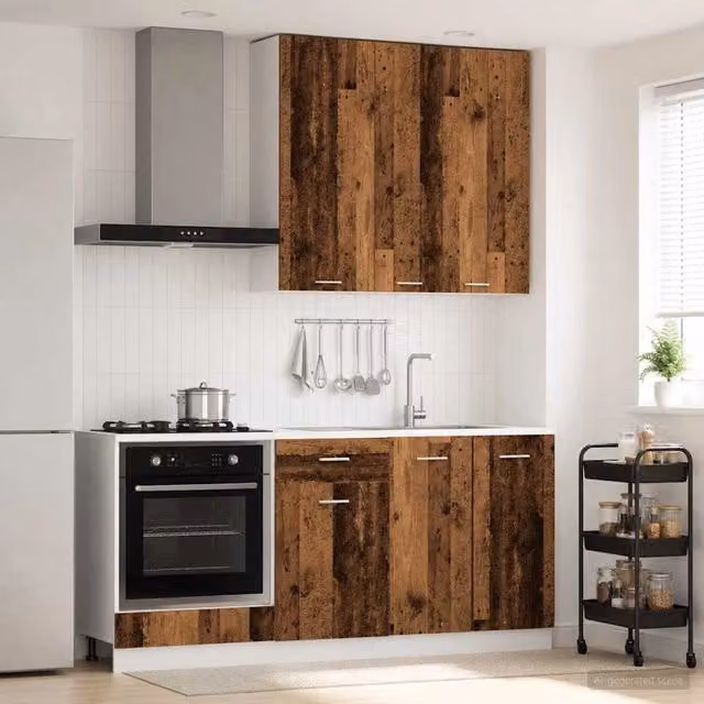 Unità cucina moderna vidaXL in legno color marrone con 5 pezzi