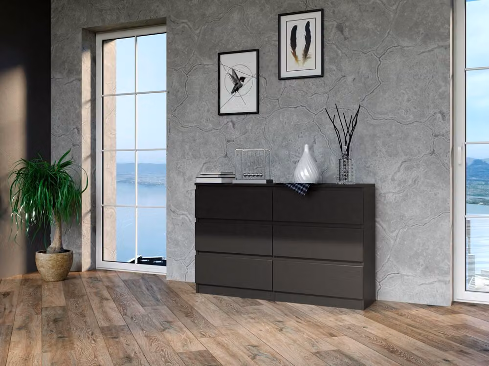 Comò, larghezza 120/140 cm, 6 cassetti