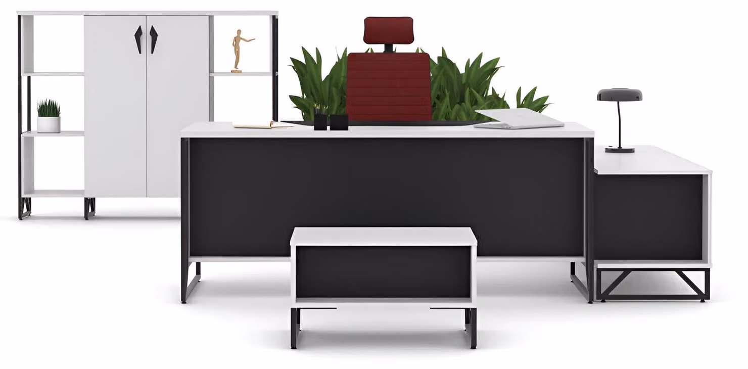 Schwarz-Weiße Büromöbel Schreibtisch Designer Couchtisch Sideboard
