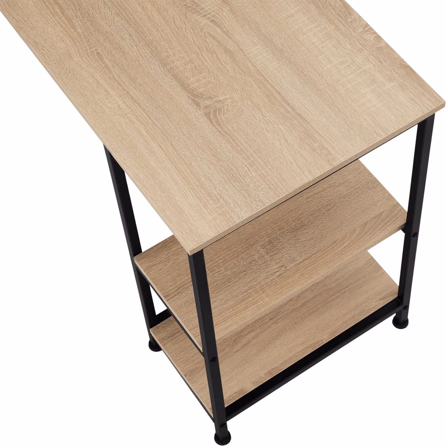 Scrivania angolare Hamilton TecTake in stile industriale, colore rovere e nero, L/P/H: 138 x 138 x 75,5 cm – 4