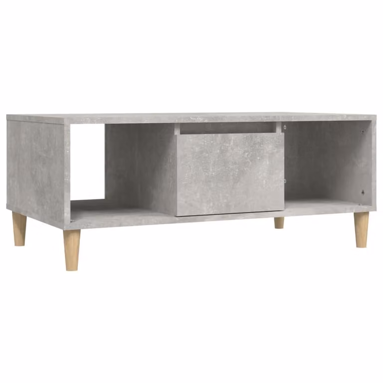 Tavolino Salotto Grigio Cemento 90x50x36,5 cm Legno Multistrato