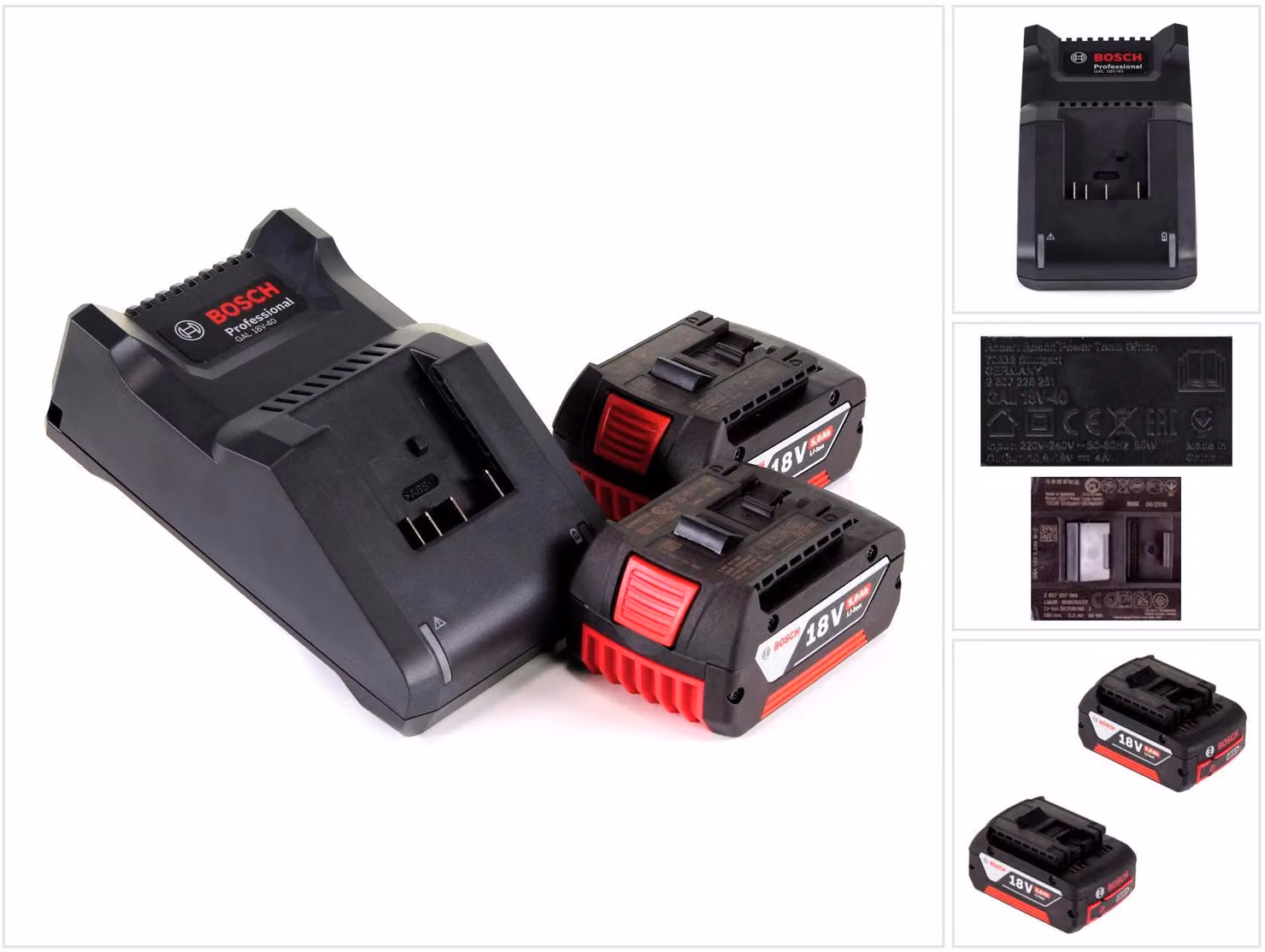 Starter Set 18V Bosch con 2x batteria GBA 5,0Ah + caricabatterie GAL 18V-40