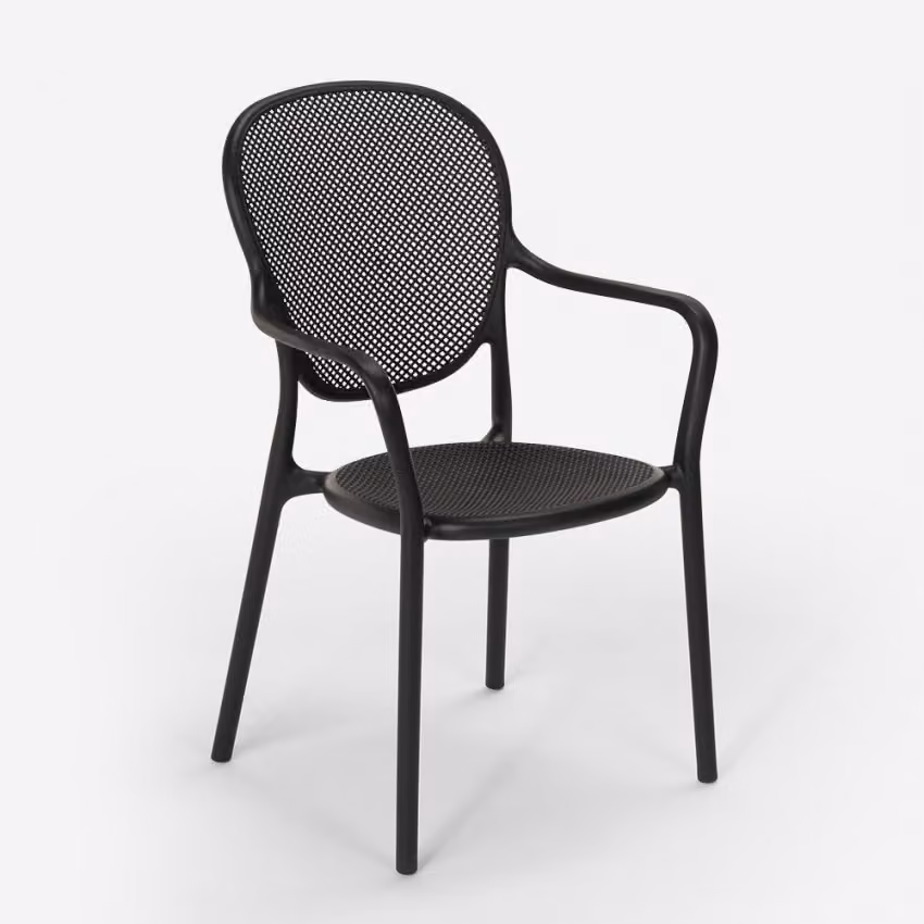 Sedia di design moderno in polipropilene per cucina bar ristorante e outdoor Clara - Nero