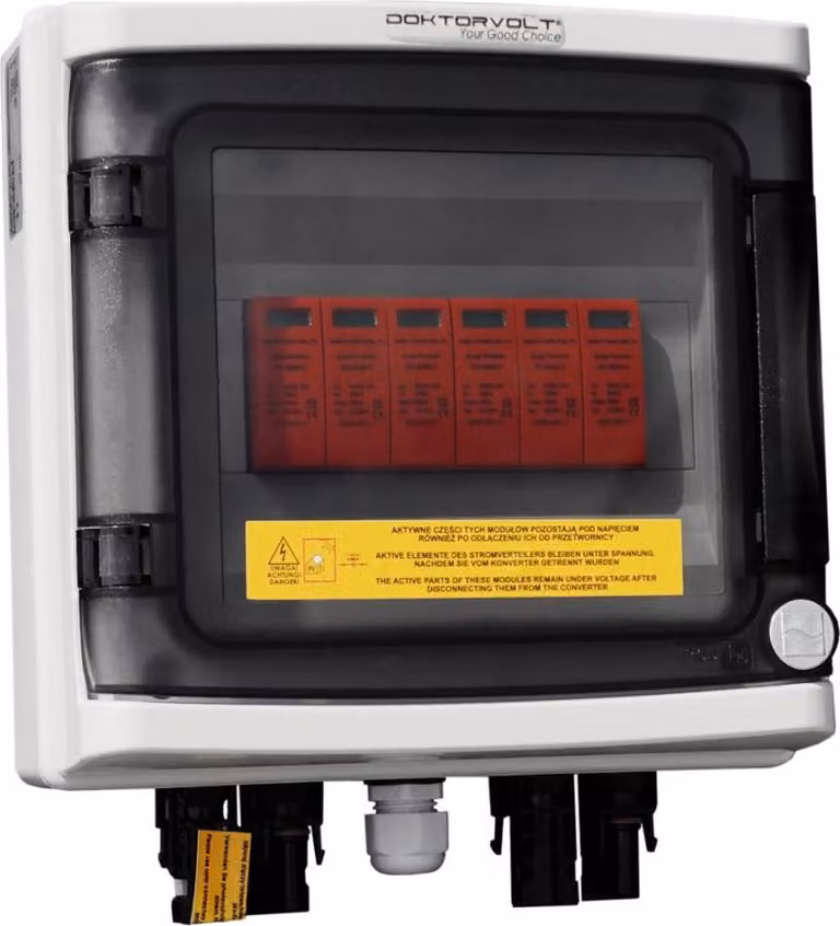 Scatola di giunzione solare fotovoltaica 1000V DC 2 stringhe protezione da sovratensioni Doktorvolt 9474