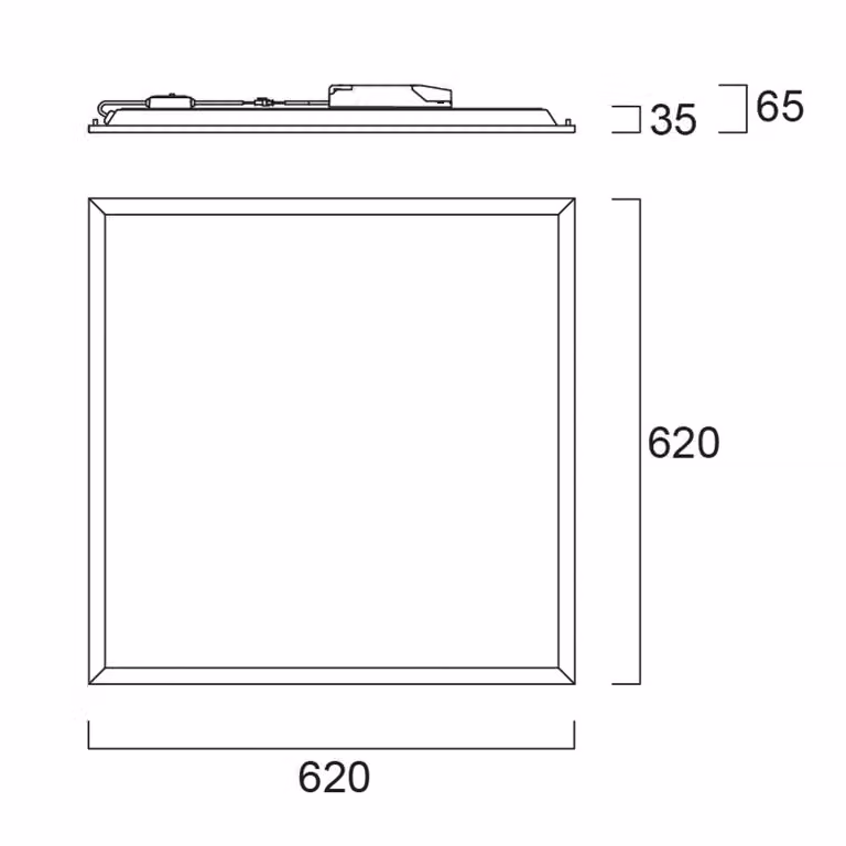 Sylvania Pannello da incasso a LED START, bianco, 62x62 cm, DALI, CCT, 33 W, UGR19 dimmerabile, Bianco / Opale, Studio / Ufficio, Metallo