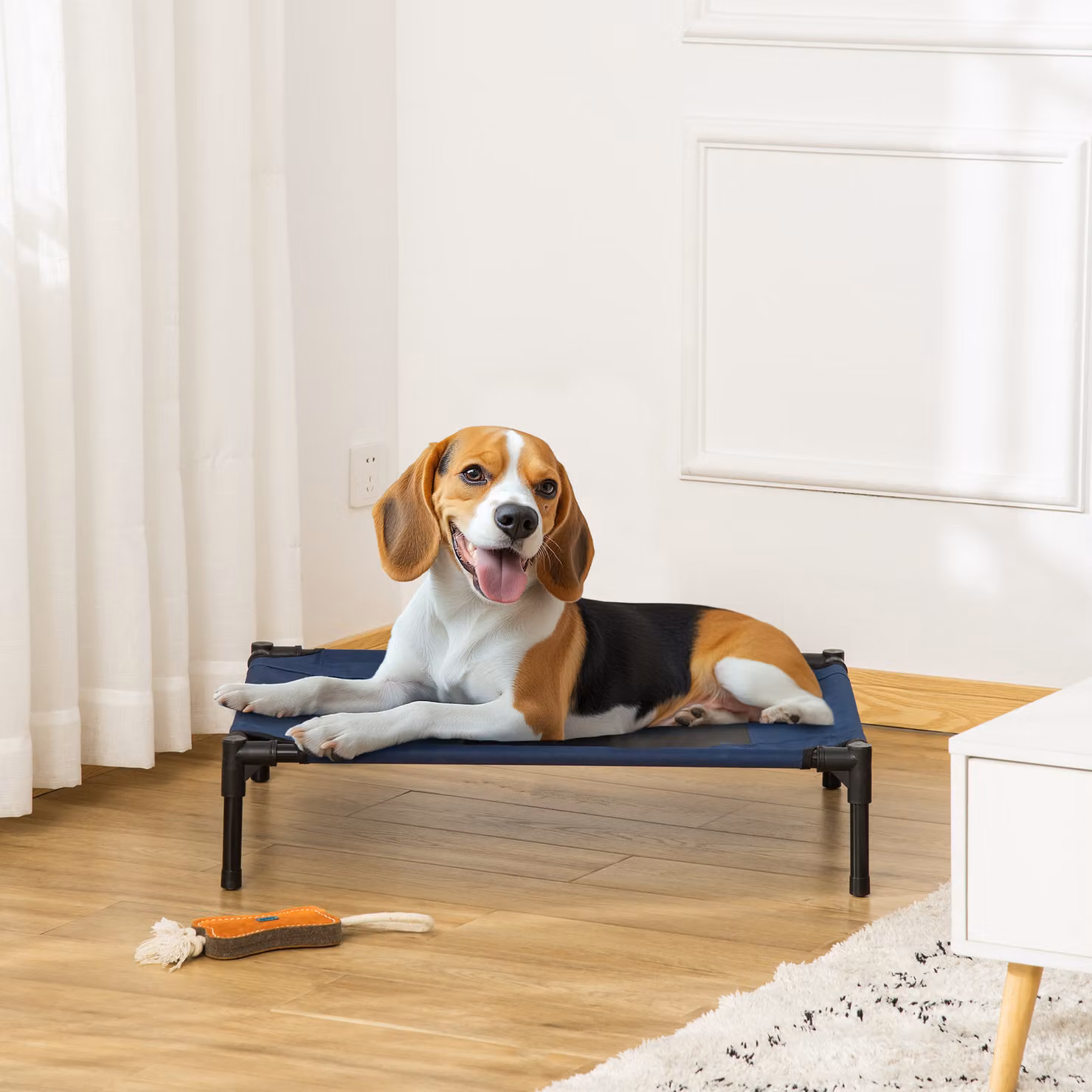 Letto rialzato per cani Aosom in tessuto Oxford e metallo impermeabile, Blu, L: 76 cm, P: 61 cm, H: 18 cm – 2