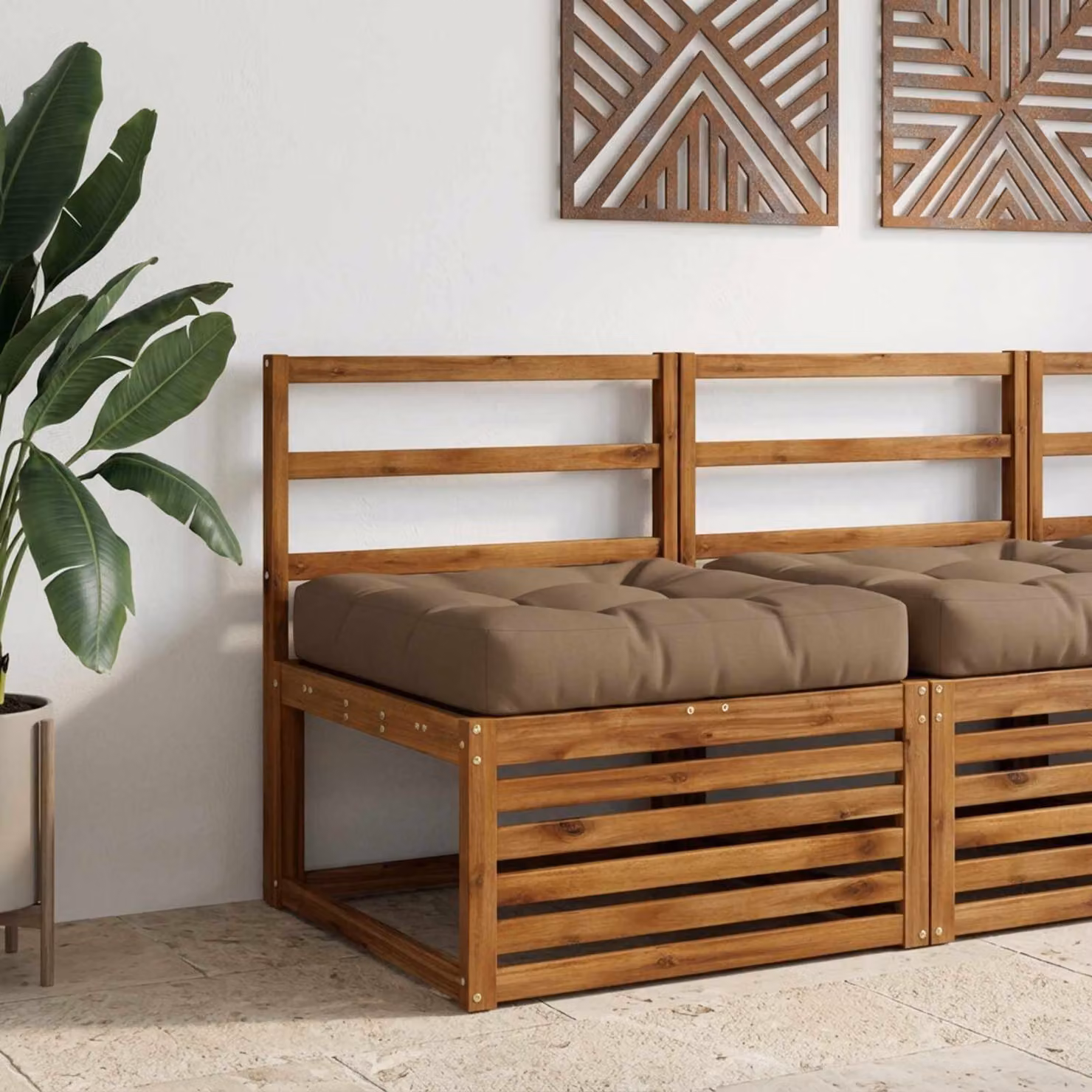 vidaXL Cuscino per Sedia in Unico Pezzo VIANEN 100% Poliestere Tortora