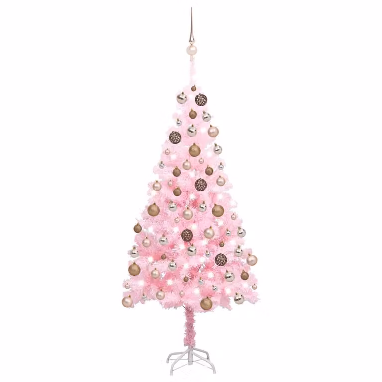 Maison Exclusive - Albero di Natale artificiale con luci e palline rosa, 120 cm