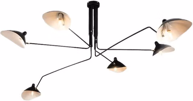 Lampada da tavolo moderna Toolight APP570-6C in metallo nera con design a cupola e luce verso il basso