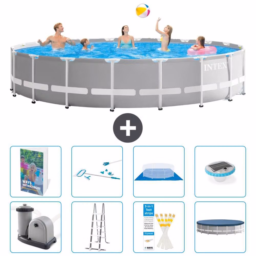 Struttura per piscina a forma di prisma - 610x132 cm - composta da 7 elementi - modello S595