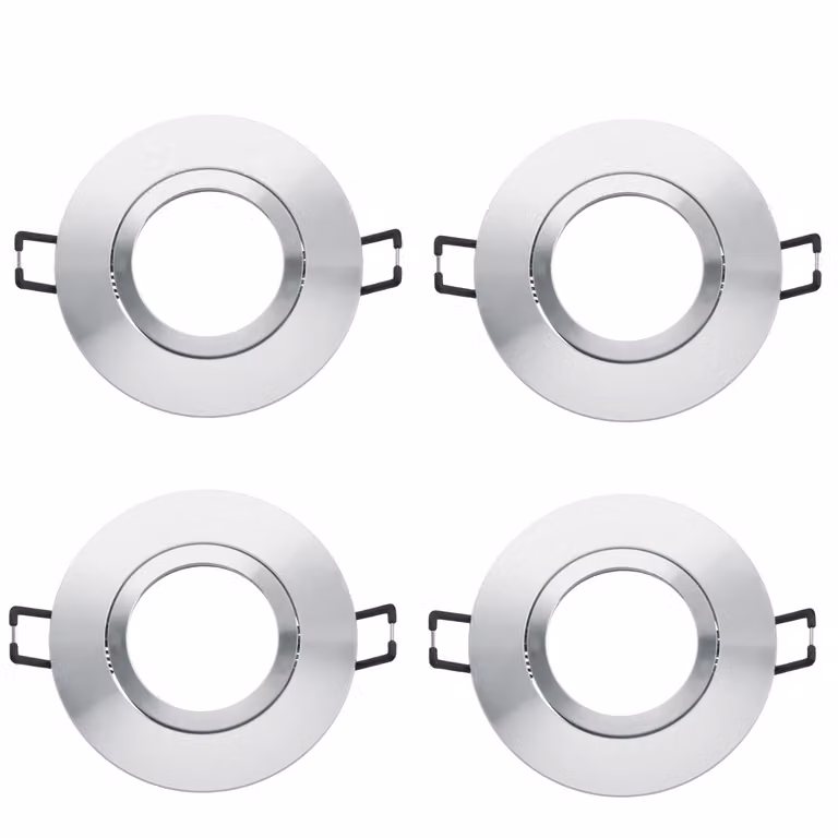 Cornice da incasso orientabile con anello di pressione, cromata lucida, 4 pezzi