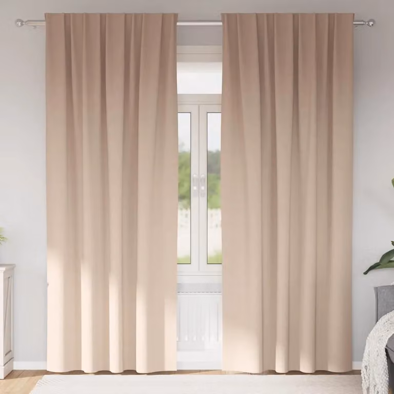 Set di 2 tende blackout vidaXL con anelli in poliestere, colore tortora, H 245 cm x L 140 cm