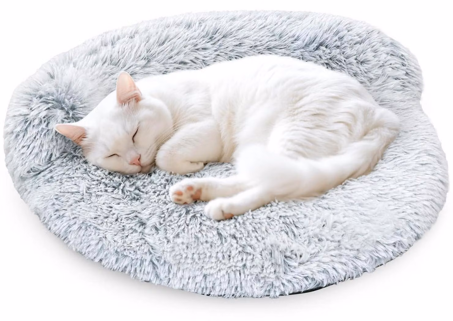 Cuccia per gatti, cuccia per cani, forma rotonda, 60 x 60 cm, lavabile, colore grigio