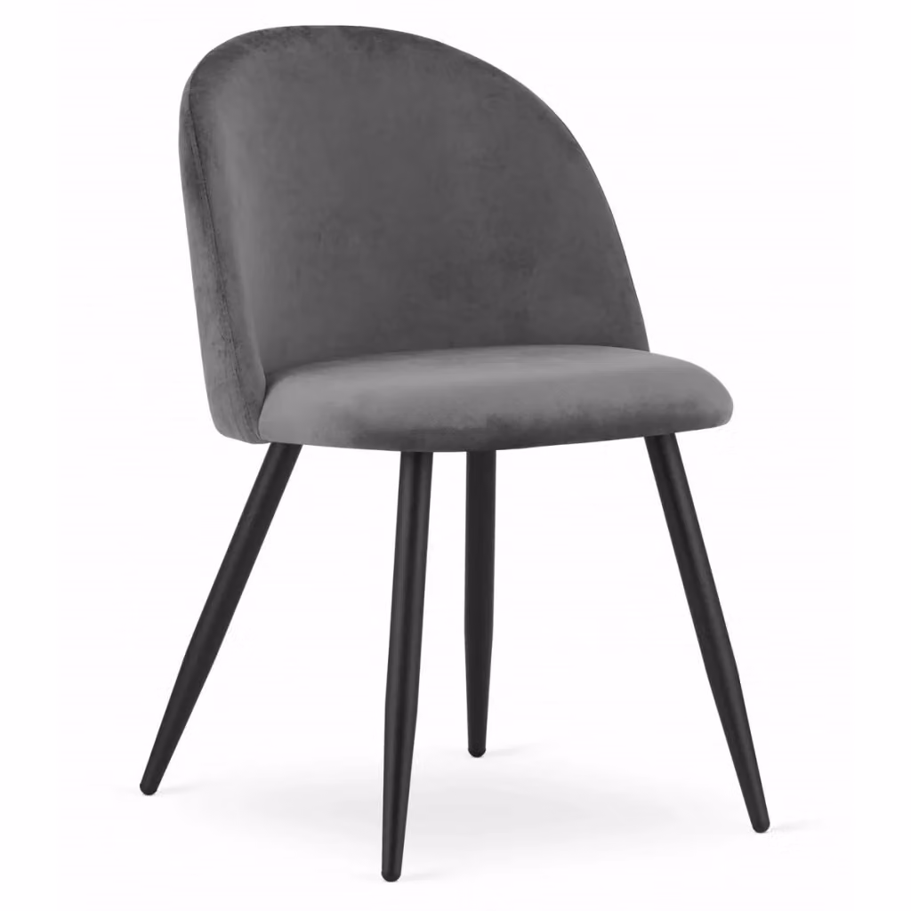 Set di 2 sedie Bello KENDRA HOME in velluto grigio con struttura in metallo nero – 2