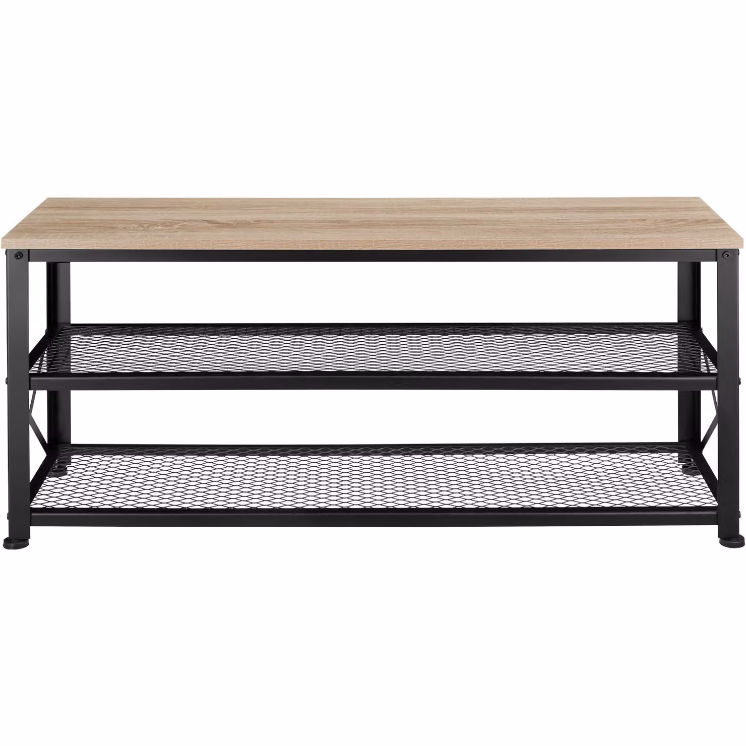 Scarpiera Blackpool tectake in stile industriale, rovere e marrone, L: 101 cm, P: 30,5 cm, H: 45,5 cm – 2