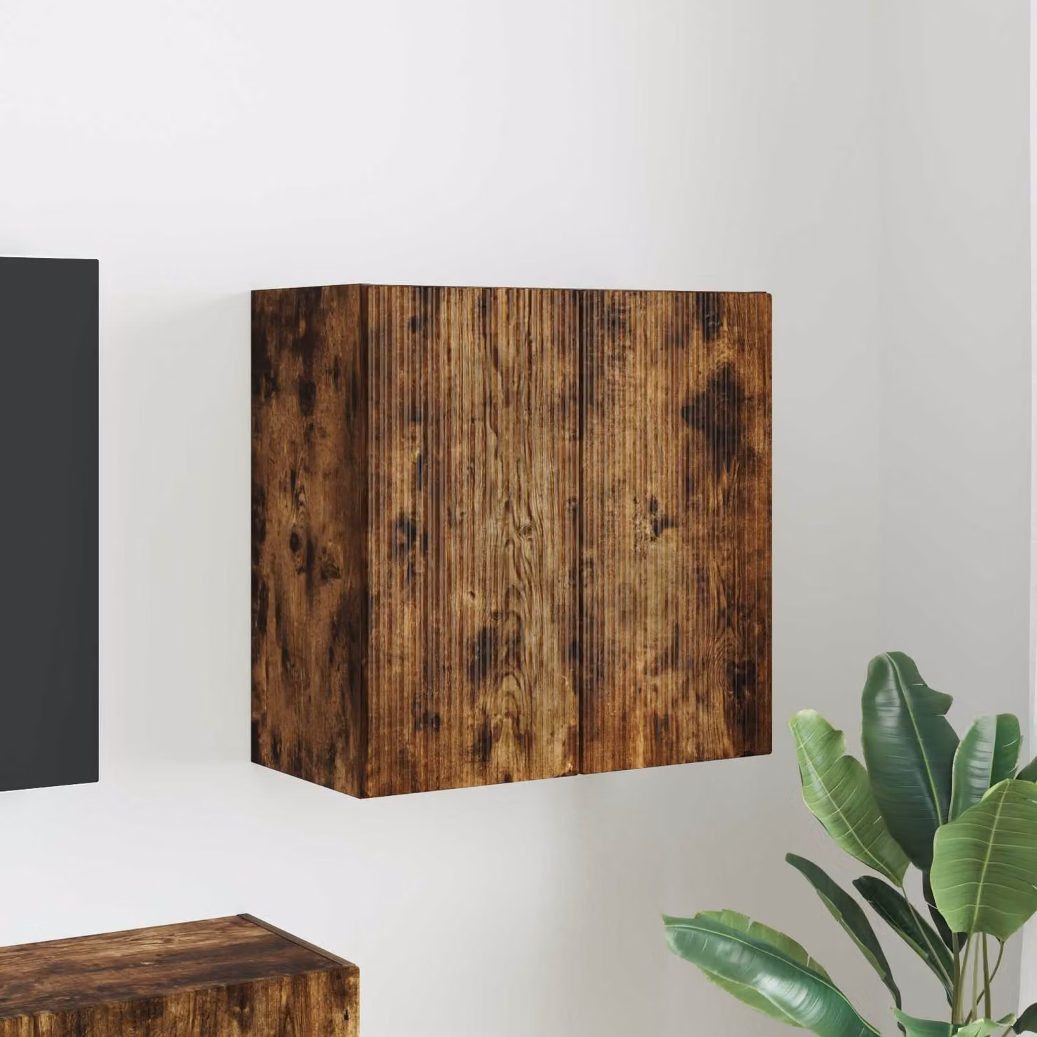 vidaXL Mobile TV da parete 59,5 x 31 x 60 cm Rovere fumé
