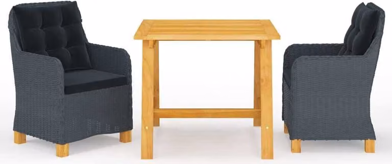 Maison Exclusive - Set da pranzo da giardino a 3 pezzi, grigio scuro