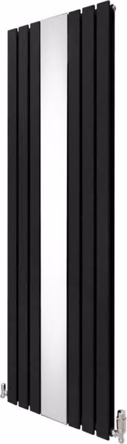 Radiatore a Specchio e Valvole Cromate - 1800mm x 565mm – Nero