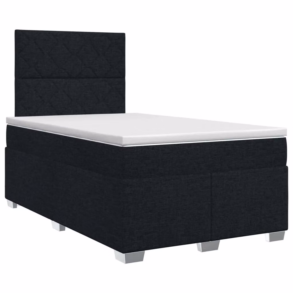 Letto box spring con materasso vidaXL in tessuto nero L/P: 120 x 200 cm – 2