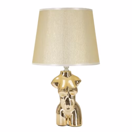 Lampada da comodino GLAM WOMAN in ceramica dorata by Mauro Ferretti
