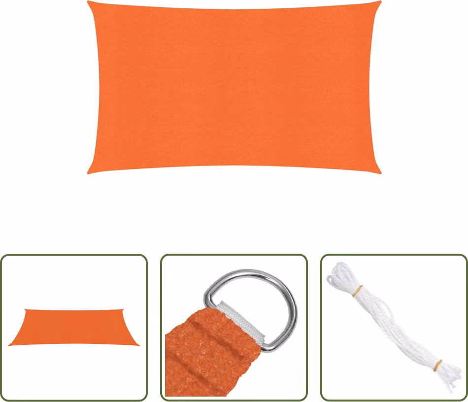 The Living Store Tenda da sole 160 g/m² rettangolare arancione 3x6 m HDPE