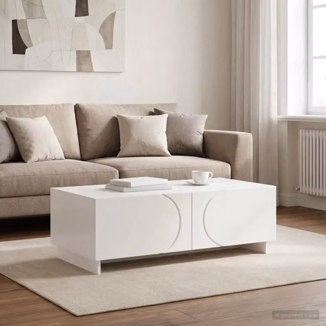 Tavolino da salotto moderno vidaXL Bianco Lucido L/P/H: 102 x 50,5 x 35 cm – 1