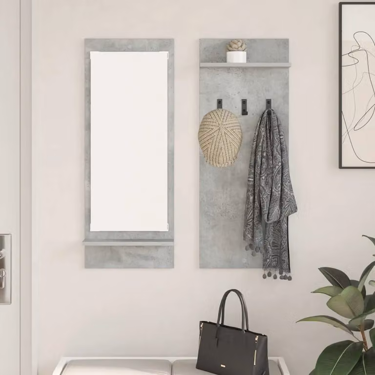 vidaXL Appendiabiti a muro moderno in MDF Grigio, L 70 x P 10 x H 90 cm