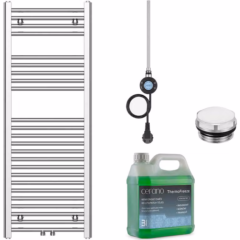 Set di radiatori elettrici da bagno Benito - Wi-Fi - 300W - cromo - 1200x450 mm
