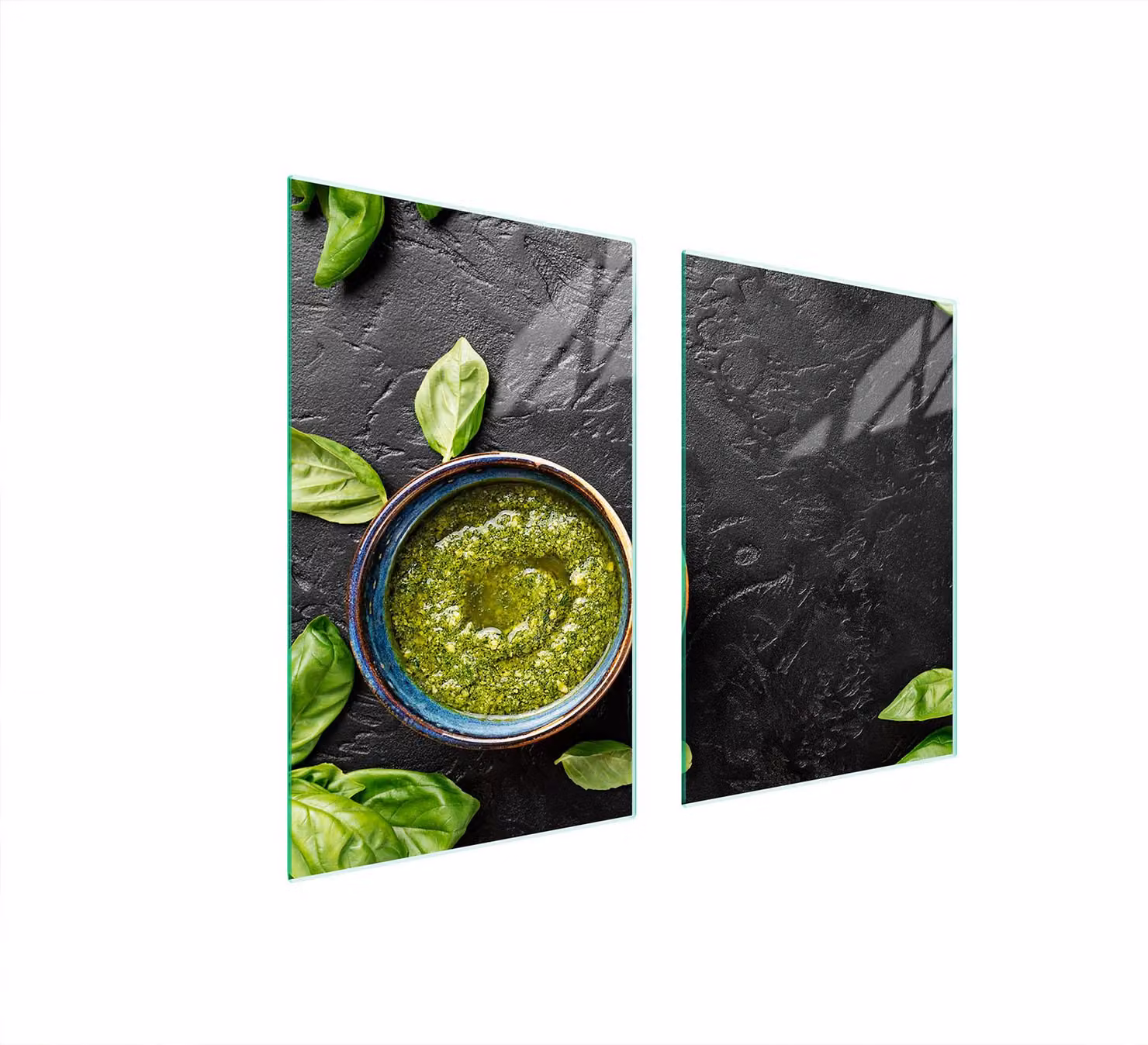 Pannello Di Protezione In Vetro Per La Cucina 65X52 Basilico