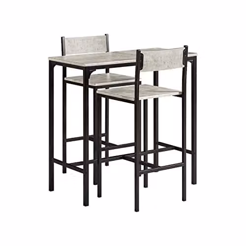 SoBuy Tavolo con sedie Cucina Tavolo Bar Sgabello Bar Tavoli Ristorante Stile Vintage Altezza 87 cm OGT03-HG