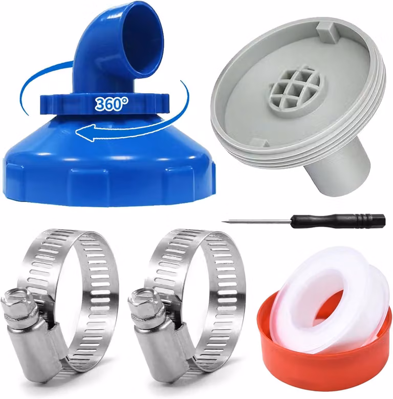 Ugello di aspirazione per piscina, rotazione a 360°, bocchetta regolabile, 32/38 mm, confezione da 2, per piscina