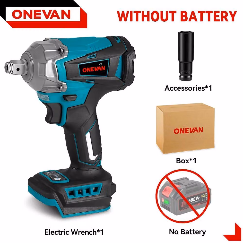 Avvitatore a percussione a batteria - Avvitatore a percussione brushless - Senza batteria - Compatibile con batterie da 18 V - Per legno e materiali non metallici - Bianco