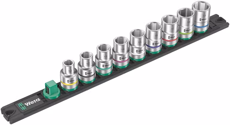 Barra magnetica per bussole C 4 Set di bussole Zyklop, 1/2" drive, 9 pezzi