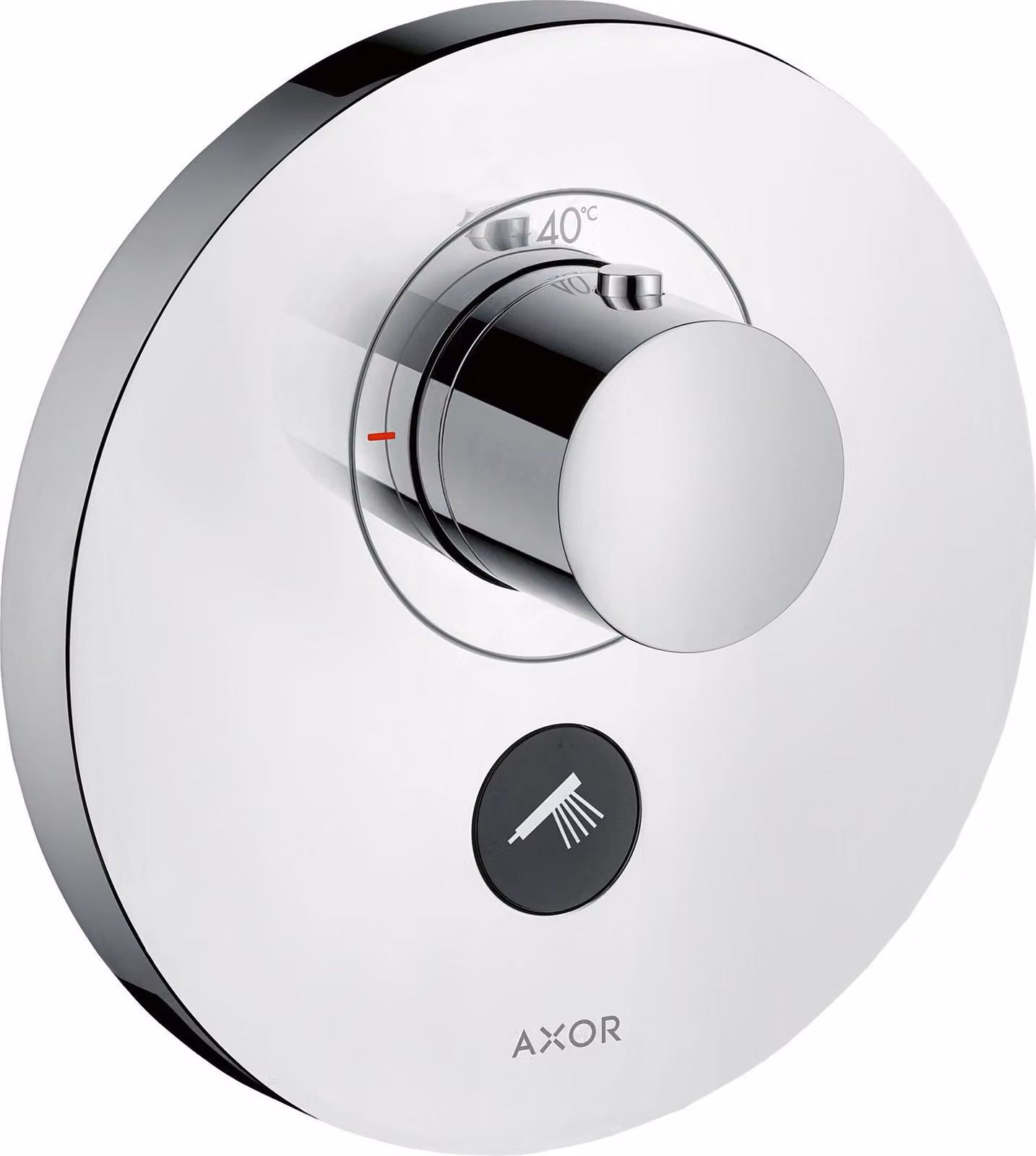 hansgrohe AXOR Starck ShowerSelect Thermostat rond à débit élevé encastré pour 1 consommateur et 1 prise supplémentaire, 36726000, 36726000