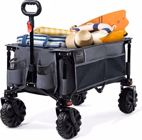 Carrello trasportatore pieghevole XXL con pneumatici larghi - veicolo di trasporto per tutti i terreni - capacità di carico 100 kg Carrello da trasporto grande