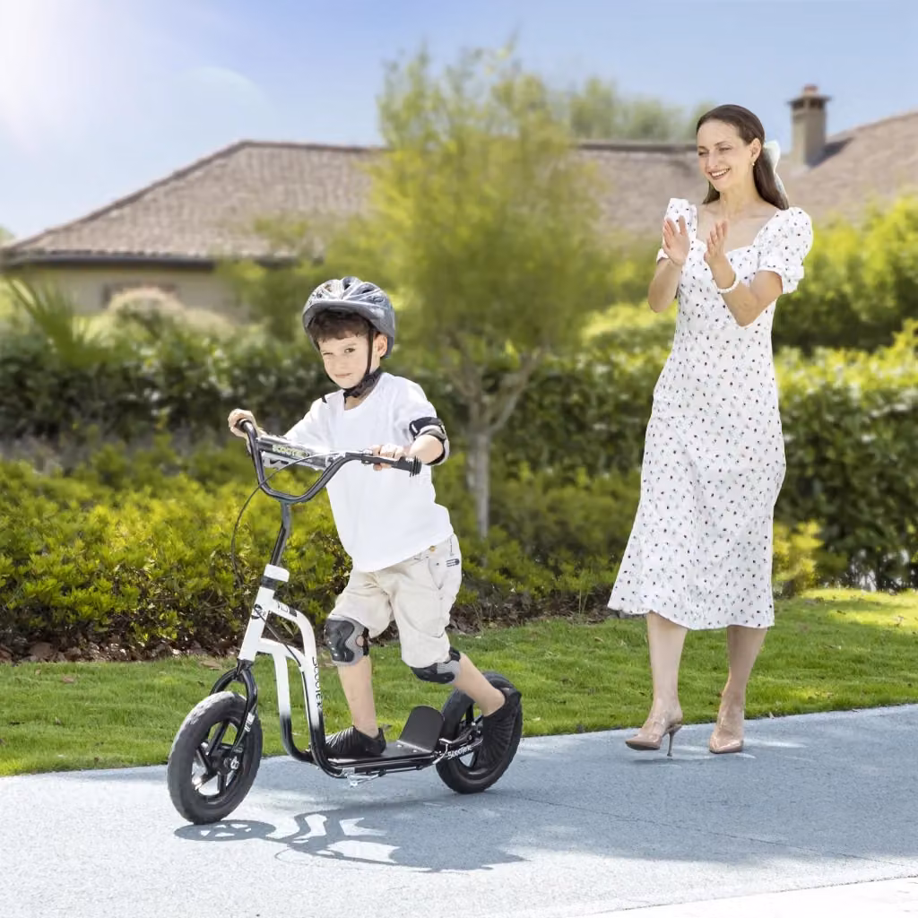 Monopattino per bambini Xylo con manubrio regolabile e ruote grandi, bianco – 2