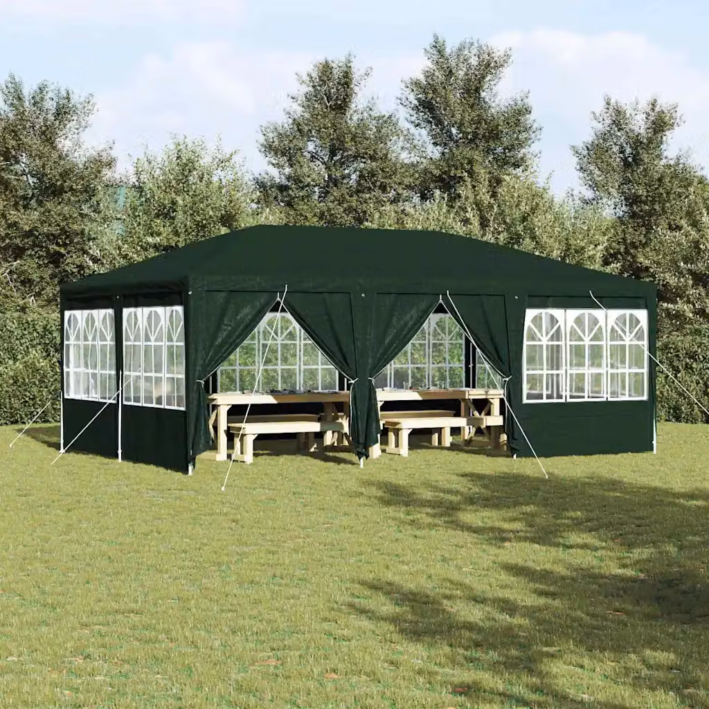 Tenda Party vidaXL Verde in Polietilene L/P/H: 600 x 400 x 266 cm