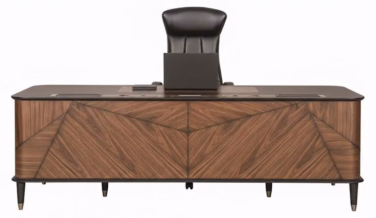 Mobili moderni per studio in color marrone: set da 2 pezzi composto da scrivania e poltrona di design