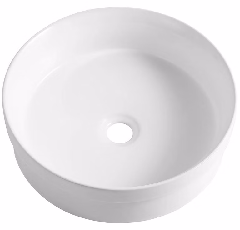 CERANO - Lavabo in Vetroceramica Ovolo - semi-incasso e da appoggio - bianco lucido - Ø 40 cm