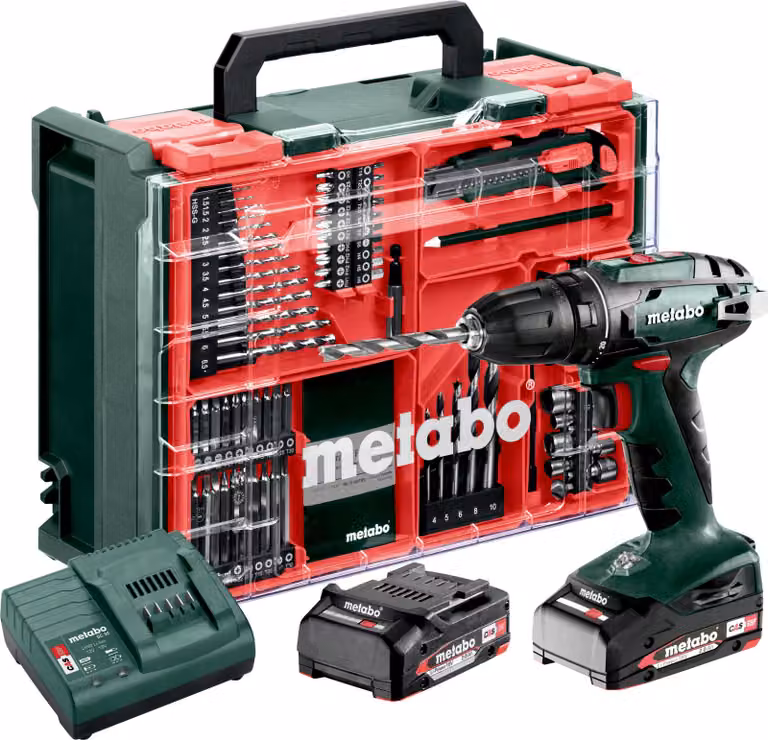 Metabo BS 18 Set Akku-Bohrschrauber Kunststoffkoffer Mobiler Werkstatt 602207710