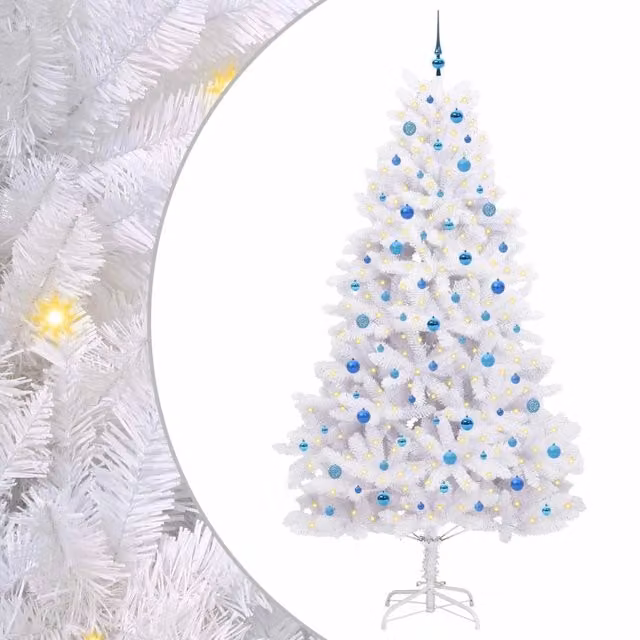 Albero di Natale | Decorazioni natalizie Artificiale con Rami Pieghevoli Bianco 240 cm