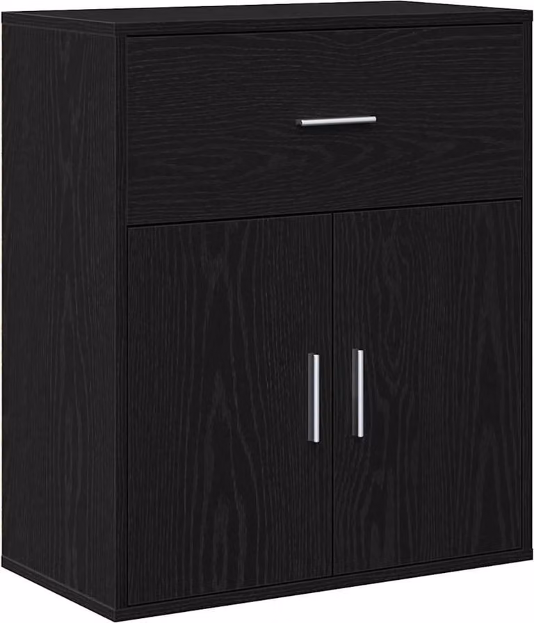 Credenza Rovere Nero 60 x 31 x 70 cm Legno multistrato