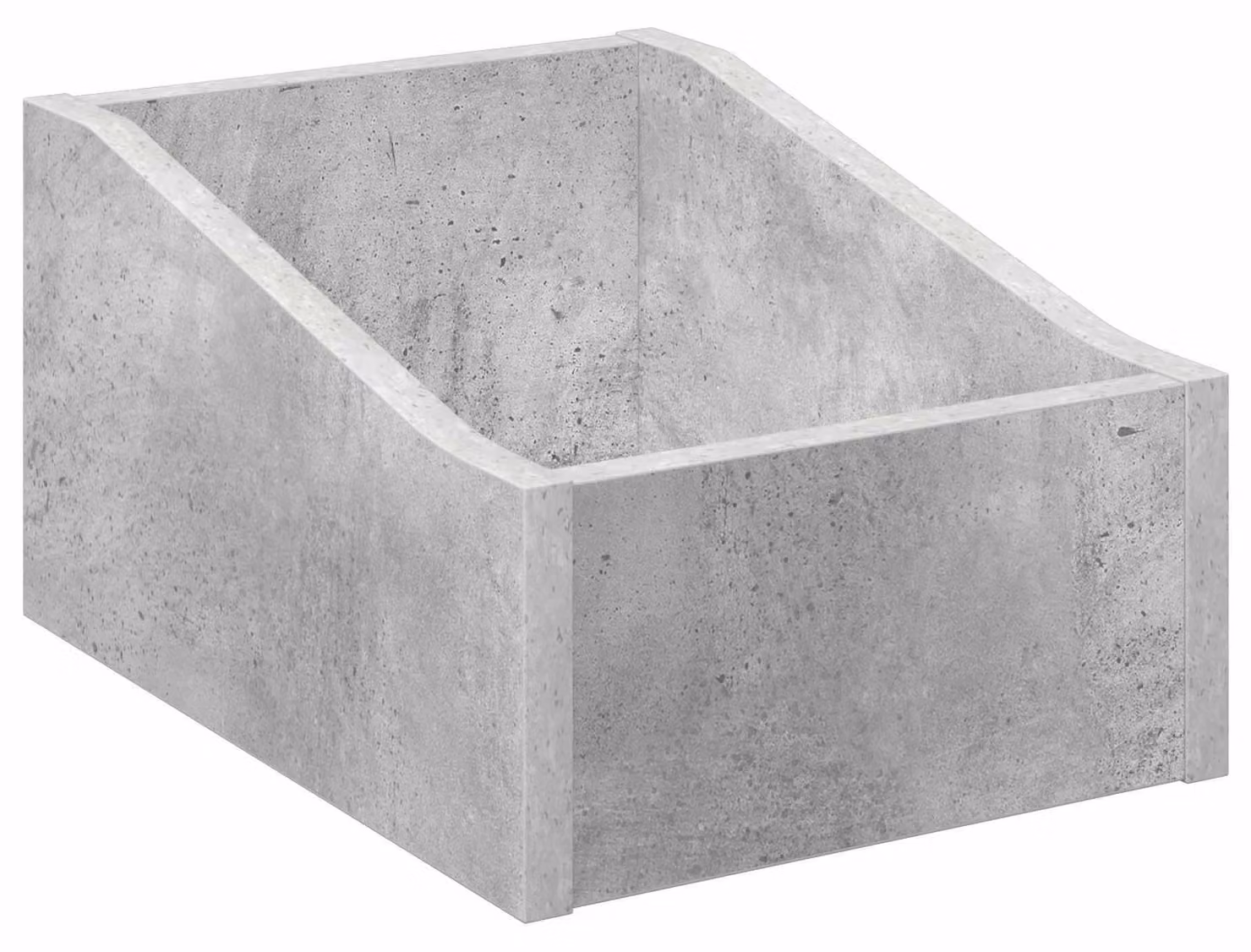 Scatola per dischi in vinile, colore grigio cemento, dimensioni 23 x 33 x 16 cm, realizzata in materiale composito di legno