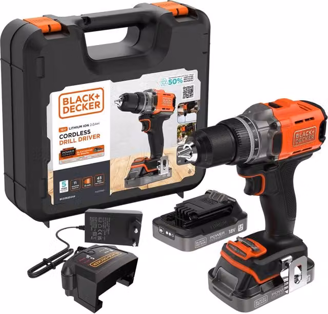 Trapano Avvitatore a Batteria BCD382D2XK Qw 18 V 2 Batterie 2 0 Ah